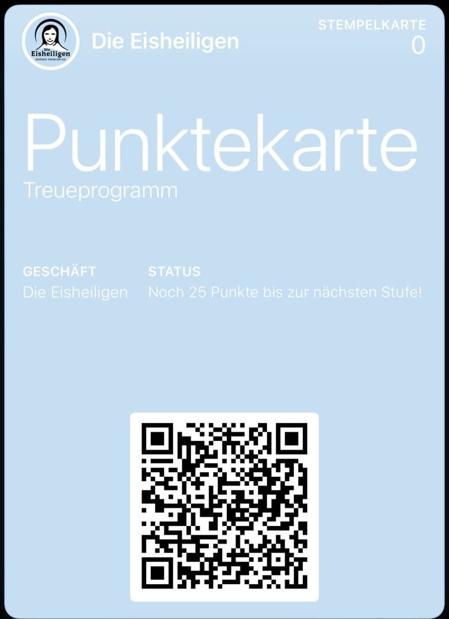Die Eisheiligen Treuekarte in Apple Wallet